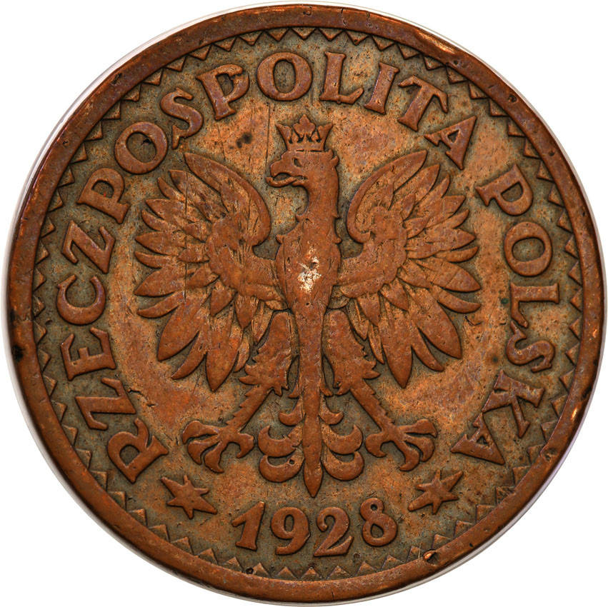 II RP. PRÓBA miedź 1 złoty 1928 - RZADKOŚĆ tylko 5 egzemplarzy
